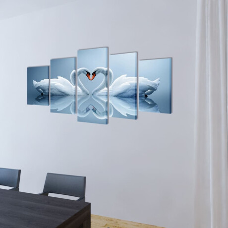 vidaXL Canvas muurdruk set Zwaan 100 x 50 cm afbeelding2 - 1