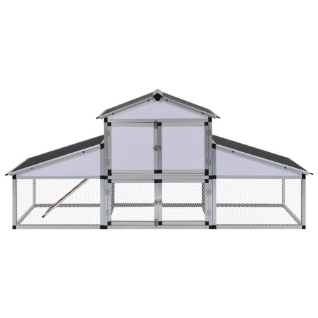 vidaXL Kippenhok met ren en nestkast aluminium afbeelding2 - 1