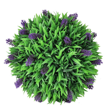 vidaXL 2-delige Kunstbuxussenset bolvormig met lavendel 30 cm afbeelding2 - 1