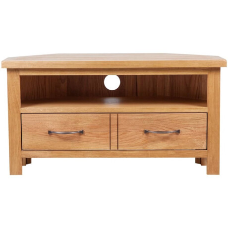 vidaXL Tv-meubel met lade 88x42x46 cm massief eikenhout afbeelding2 - 1