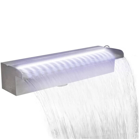 vidaXL Zwembadwaterval met LED's rechthoekig 45 cm roestvrij staal afbeelding2 - 1