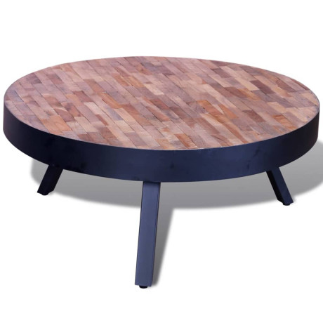 vidaXL Salontafel rond gerecycled teakhout afbeelding2 - 1