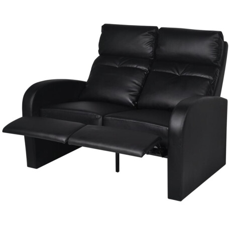 vidaXL Dubbele relaxfauteuil zonder middenleuning kunstleer zwart afbeelding2 - 1