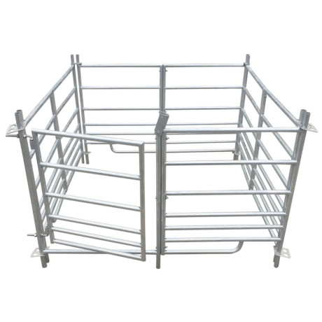 vidaXL Schaapskooi 4 panelen 137x137x92 cm gegalvaniseerd staal afbeelding2 - 1