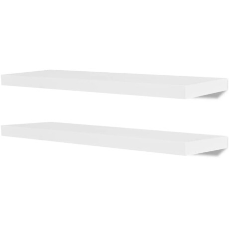 vidaXL Wandplanken MDF zwevend voor boeken/dvd wit 2 st afbeelding2 - 1