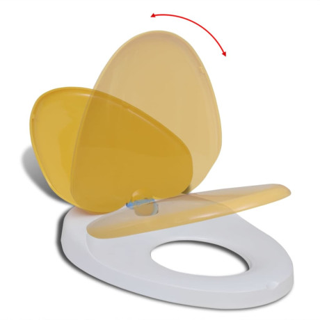 vidaXL Toiletbril voor volwassenen/kinderen soft-close wit en geel afbeelding2 - 1