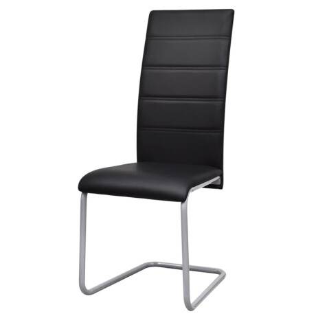 vidaXL Eetkamerstoelen 2 st kunstleer zwart afbeelding2 - 1
