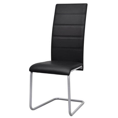 vidaXL Eetkamerstoelen 4 st kunstleer zwart afbeelding2 - 1