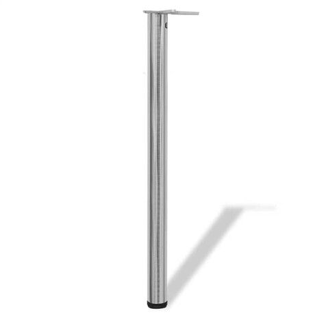 vidaXL Tafelpoten in hoogte verstelbaar geborsteld nikkel 870 mm 4 st afbeelding2 - 1