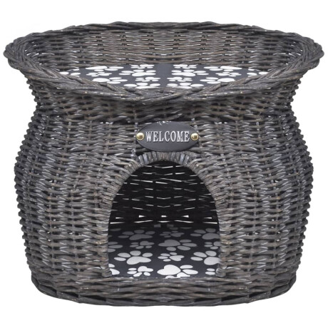 vidaXL Kattenbed/huis/krabpaal met kussen wilgen afbeelding2 - 1
