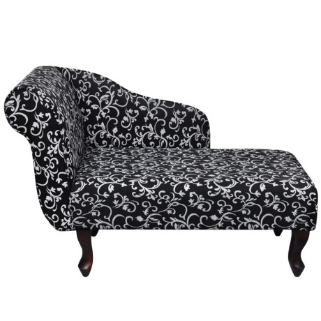 vidaXL Chaise longue stof zwart en wit afbeelding2 - 1