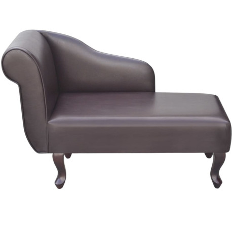 vidaXL Chaise longue kunstleer bruin afbeelding2 - 1