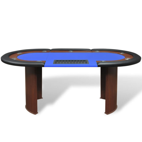 vidaXL Pokertafel voor 10 personen met dealervak en fichebak blauw afbeelding2 - 1