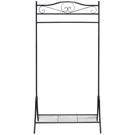 vidaXL Kledingrek staal zwart afbeelding2 - 1