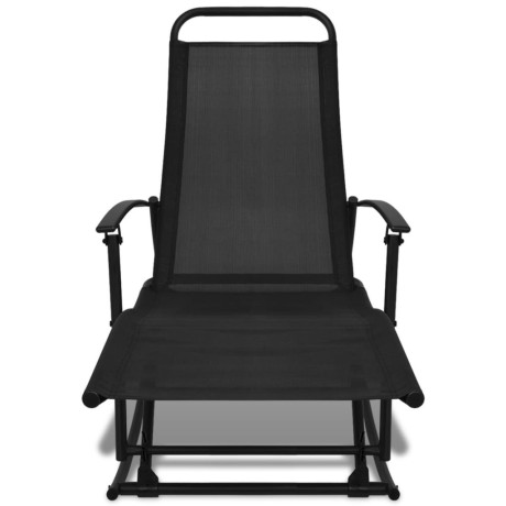 vidaXL Tuinschommelstoel staal en textileen zwart afbeelding2 - 1