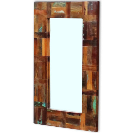 vidaXL Spiegel 80x50 cm massief gerecycled hout afbeelding2 - 1