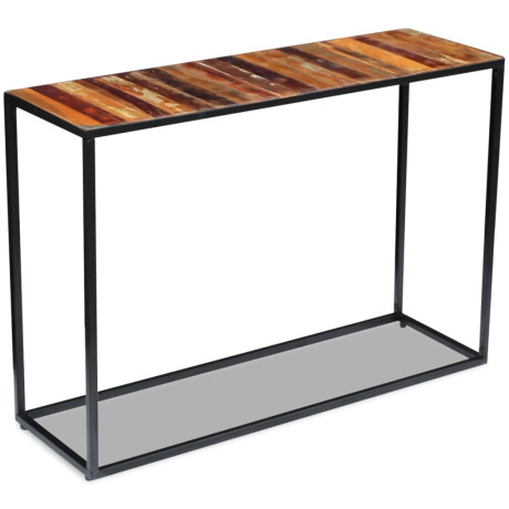 vidaXL Wandtafel 110x35x76 cm massief gerecycled hout afbeelding2 - 1