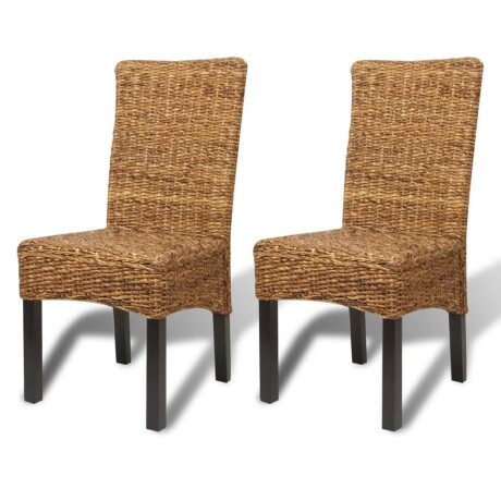 vidaXL Eetkamerstoelen 2 st abaca en massief mangohout afbeelding2 - 1