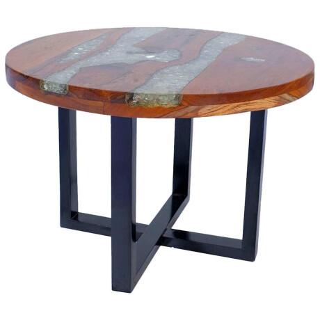 vidaXL Salontafel massief teakhout hars 60 cm afbeelding2 - 1
