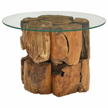 vidaXL Salontafel 60 cm massief teak drijfhout afbeelding2 - 1