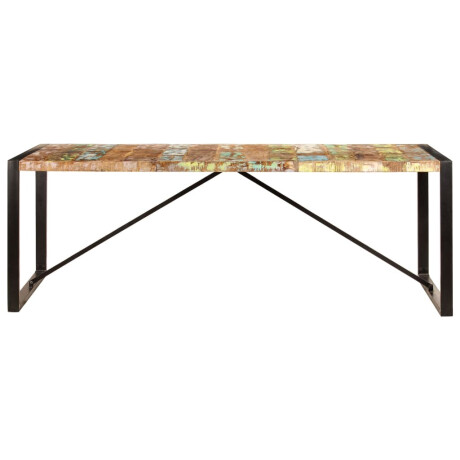 vidaXL Eettafel 220x100x75 cm massief gerecycled hout afbeelding2 - 1
