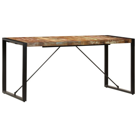 vidaXL Eettafel 160x80x75 cm massief gerecycled hout afbeelding2 - 1