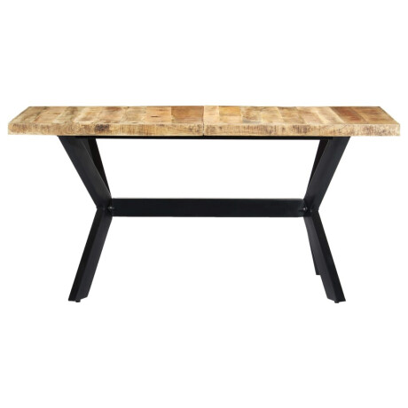 vidaXL Eettafel 160x80x75 cm massief ruw mangohout afbeelding2 - 1