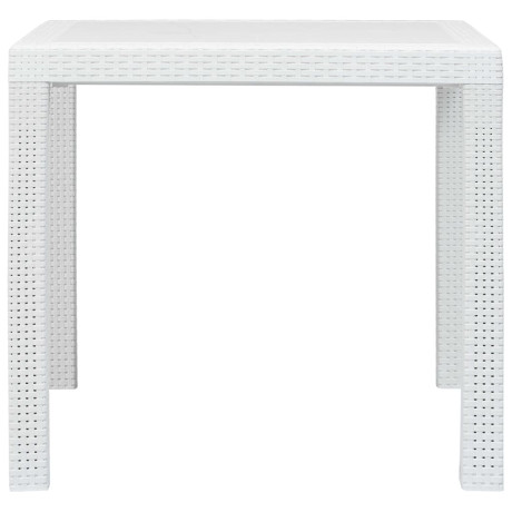 vidaXL Tuintafel 79x79x72 cm rattan-look kunststof wit afbeelding2 - 1