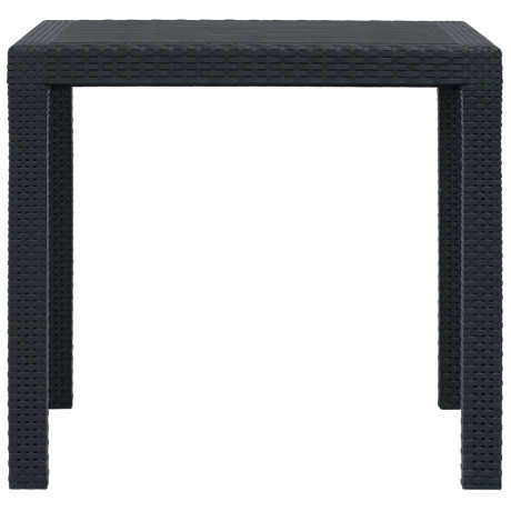 vidaXL Tuintafel 79x79x72 cm rattan-look kunststof antraciet afbeelding2 - 1