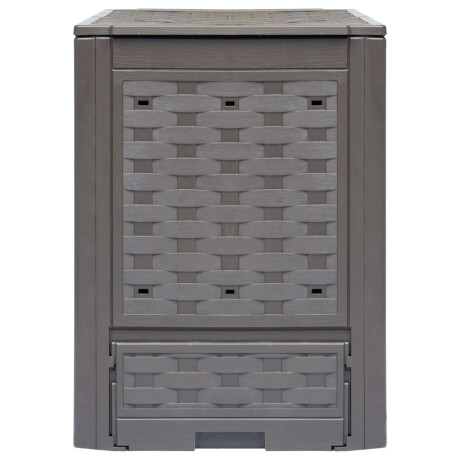 vidaXL Compostbak 300 L 60x60x83 cm kunststof rattan bruin afbeelding2 - 1