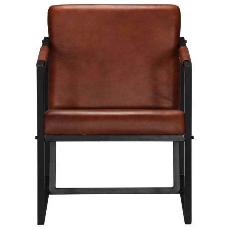 vidaXL Fauteuil echt leer bruin afbeelding2 - 1