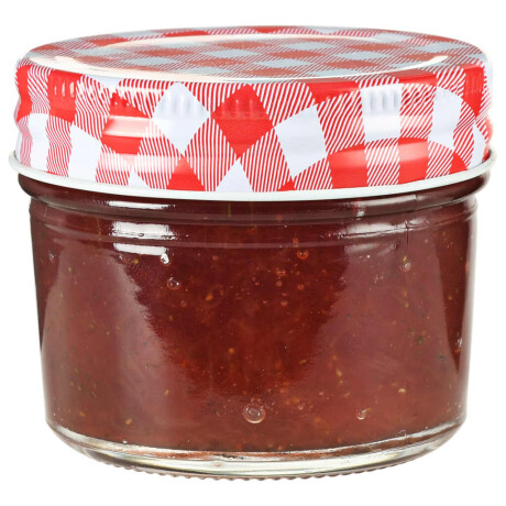 vidaXL Jampotten met wit met rode deksels 24 st 110 ml glas afbeelding2 - 1