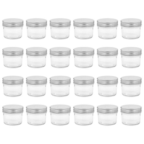 vidaXL Jampotten met zilverkleurige deksels 24 st 110 ml glas afbeelding2 - 1