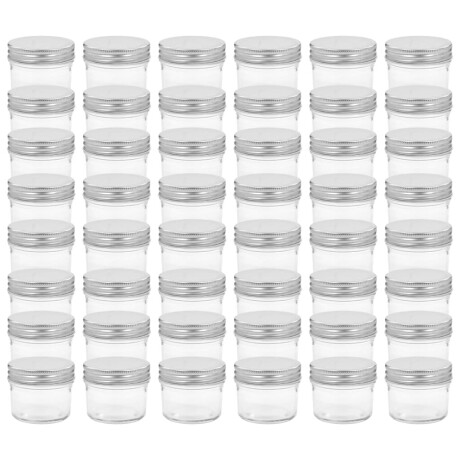 vidaXL Jampotten met zilverkleurige deksels 48 st 110 ml glas afbeelding2 - 1
