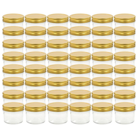 vidaXL Jampotten met goudkleurige deksels 48 st 110 ml glas afbeelding2 - 1