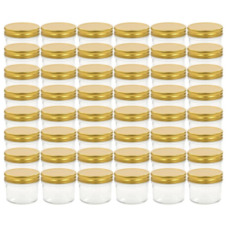 vidaXL Jampotten met goudkleurige deksels 48 st 110 ml glas afbeelding2 - 1