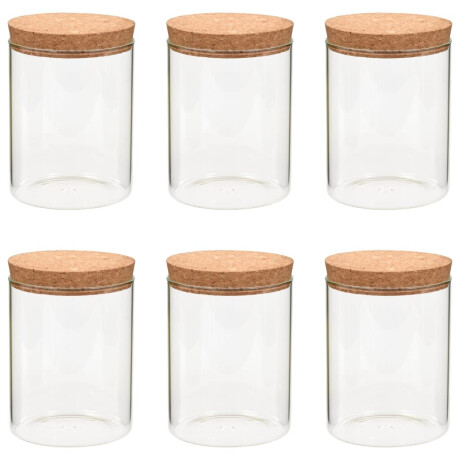 vidaXL Opbergpotten met kurken deksel 6 st 650 ml glas afbeelding2 - 1