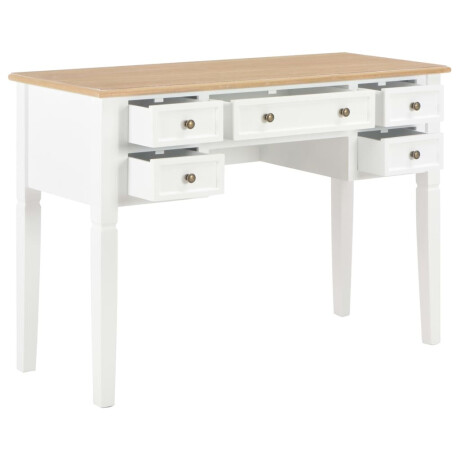 vidaXL Schrijftafel 109,5x45x77,5 cm hout wit afbeelding2 - 1