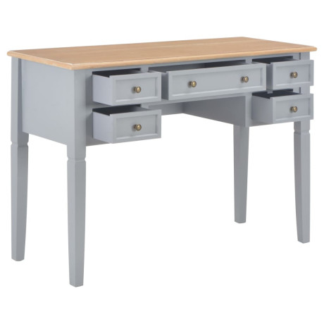 vidaXL Schrijftafel 109,5x45x77,5 cm hout grijs afbeelding2 - 1