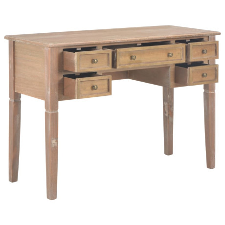 vidaXL Schrijftafel 109,5x45x77,5 cm hout bruin afbeelding2 - 1