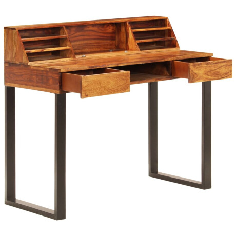 vidaXL Bureau 110x50x94 cm massief acaciahout en staal afbeelding2 - 1