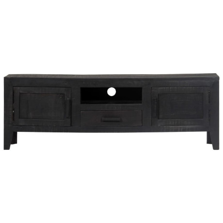 vidaXL Tv-meubel 118x30x40 cm massief mangohout zwart afbeelding2 - 1