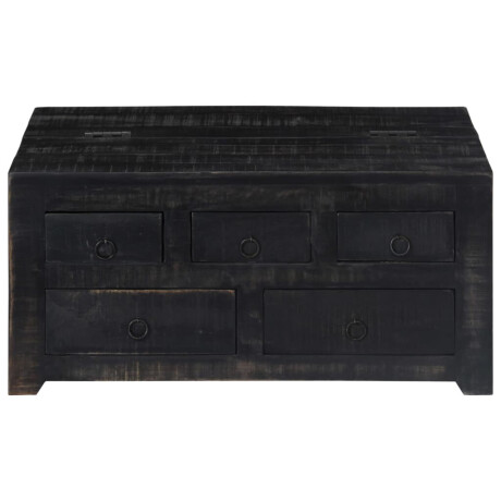 vidaXL Salontafel 65x65x30 cm massief mangohout zwart afbeelding2 - 1