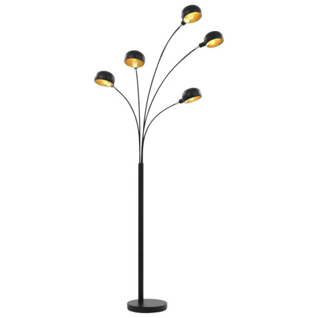 vidaXL Lamp staand 5xE14 200 cm zwart en goud afbeelding2 - 1