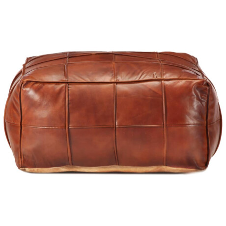 vidaXL Poef 60x60x30 cm echt geitenleer tan afbeelding2 - 1