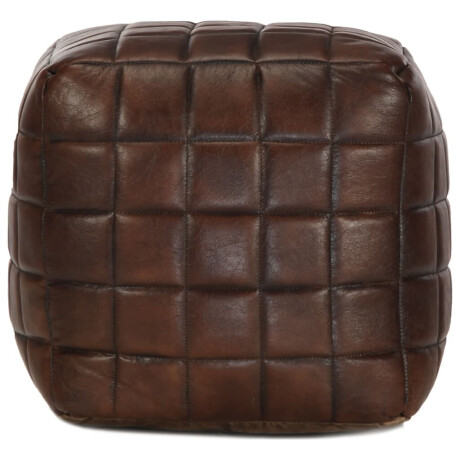 vidaXL Poef 40x40x40 cm echt geitenleer donkerbruin afbeelding2 - 1