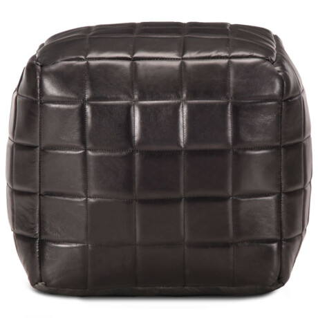 vidaXL Poef 40x40x40 cm echt geitenleer zwart afbeelding2 - 1