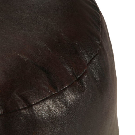 vidaXL Poef 60x30 cm echt geitenleer donkerbruin afbeelding2 - 1
