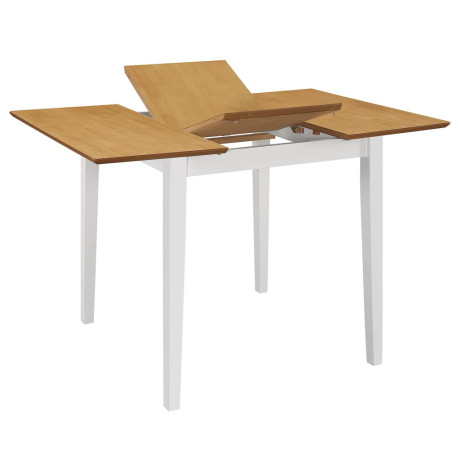 vidaXL Eettafel verlengbaar (80-120)x80x74 cm MDF wit afbeelding2 - 1