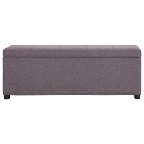 vidaXL Bankje met opbergvak 116 cm polyester taupe afbeelding2 - 1